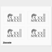 Sticker Rectangulaire Jour 2-22-22 avec chiffres romains (Feuille)