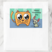 Sticker Rectangulaire Jour d'amitié pour les chats et les souris (Sac)