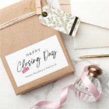 Jour de clôture heureux minimaliste de l'agent imm