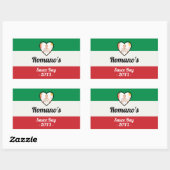 Sticker Rectangulaire Jour de l'étiquette de sauce de famille italienne (Feuille)