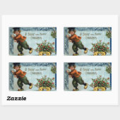 Sticker Rectangulaire Jour de Noël (Feuille)