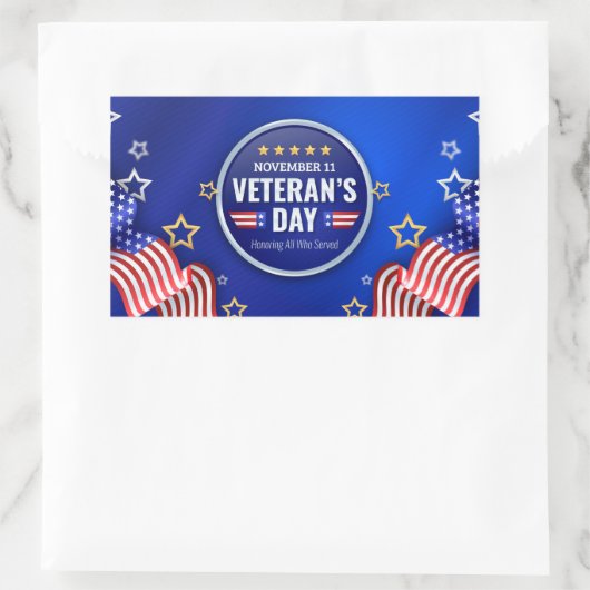 Sticker Rectangulaire Jour des anciens combattants (Sac)