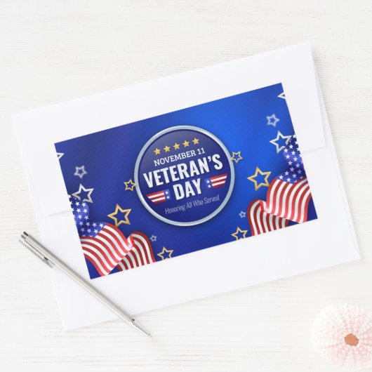 Sticker Rectangulaire Jour des anciens combattants (Enveloppe)