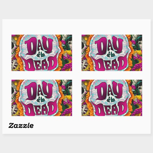 Sticker Rectangulaire Jour des morts (Feuille)