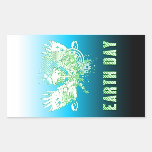 Sticker Rectangulaire jour des terres : arbre hi-fi (Devant)