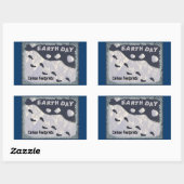 Sticker Rectangulaire Jour des terres - Empreintes carbone (Feuille)