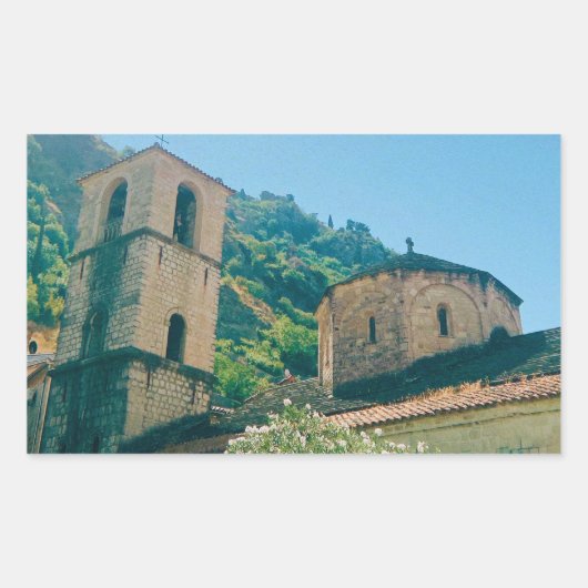 Sticker Rectangulaire Jour d'été à Kotor - Monténégro (Devant)