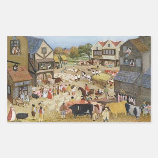 Sticker Rectangulaire Jour du marché (Devant)