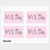 Sticker Rectangulaire Jour Pie Pink Pi (Feuille)