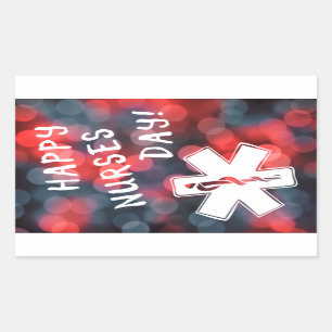 Sticker Rectangulaire journée des infirmières heureuses