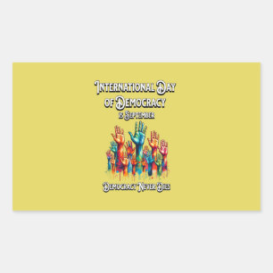 Sticker Rectangulaire Journée internationale de la démocratie.