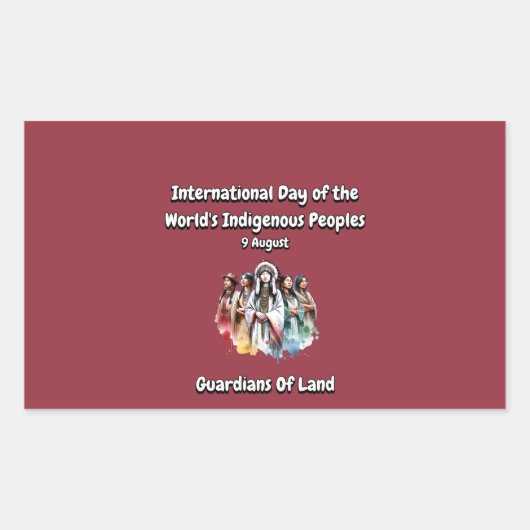 Sticker Rectangulaire Journée internationale des peuples autochtones (Devant)