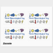 Sticker Rectangulaire Journée météorologique mondiale (Feuille)