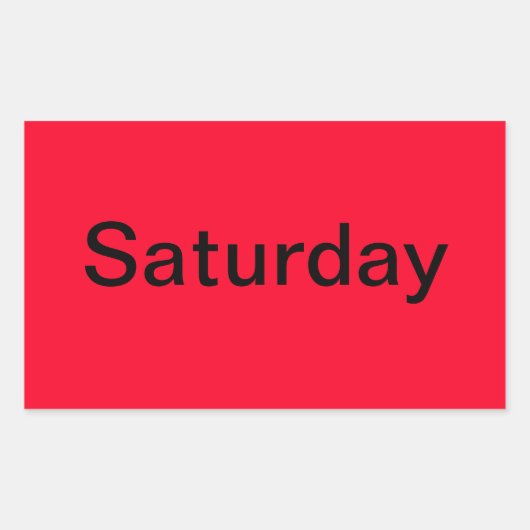 Sticker Rectangulaire Jours de la semaine Calendrier codé couleur Outils (Devant)