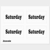 Sticker Rectangulaire Jours de la semaine - Samedi (Feuille)