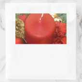 Sticker Rectangulaire Joyeuse couronne de Noël (Sac)