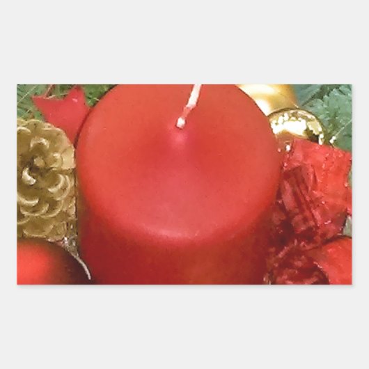 Sticker Rectangulaire Joyeuse couronne de Noël (Devant)