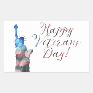 Sticker Rectangulaire Joyeuse fête des anciens combattants (livre de la