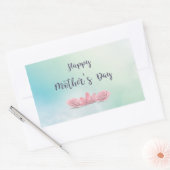 Sticker Rectangulaire Joyeuse fête des mères aux fleurs roses (Enveloppe)