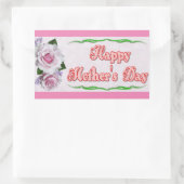 Sticker Rectangulaire Joyeuse fête des mères rose (Sac)
