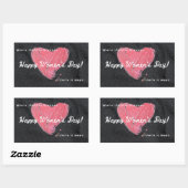 Sticker Rectangulaire Joyeuse journée des femmes noir (Feuille)
