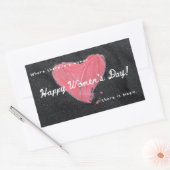 Sticker Rectangulaire Joyeuse journée des femmes noir (Enveloppe)