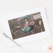 Sticker Rectangulaire Joyeuse Paques (Enveloppe)