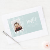 Sticker Rectangulaire Joyeuse photo et Noël arbre de vacances faveur (Enveloppe)