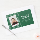 Sticker Rectangulaire Joyeuse photo et Noël arbre de vacances faveur (Enveloppe)