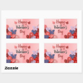 Sticker Rectangulaire Joyeuse Saint-Valentin (Feuille)
