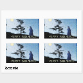 Sticker Rectangulaire Joyeuse soirée solstice (Feuille)
