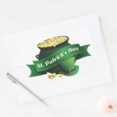 Sticker Rectangulaire Joyeuse St Patrick's Day avec Pot of Gold (Enveloppe)