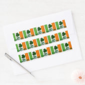 Sticker Rectangulaire Joyeuse St. Patrick's Day, Drapeau irlandais Coule (Enveloppe)