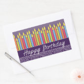 Sticker Rectangulaire Joyeuses bougies d'anniversaire (Enveloppe)