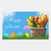 Sticker Rectangulaire Joyeuses fêtes de Pâques (Devant)
