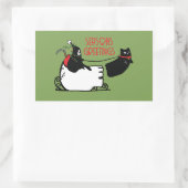 Sticker Rectangulaire Joyeuses Fêtes Père Noël de Grim Reaper (Sac)