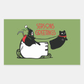 Sticker Rectangulaire Joyeuses Fêtes Père Noël de Grim Reaper (Devant)