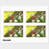 Sticker Rectangulaire Joyeuses Pâques (Feuille)