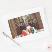 Sticker Rectangulaire Joyeuses vacances de Noël loin de la maison Inspir (Enveloppe)