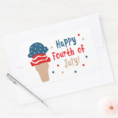 Sticker Rectangulaire Joyeux 4 juillet étoiles et rayures crème glacée (Enveloppe)