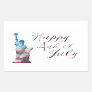 Sticker Rectangulaire Joyeux 4 juillet (livre de la liberté)