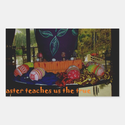 Sticker Rectangulaire Joyeux Amour de Pâques Foi et souhaits d'espoir (Devant)