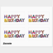Sticker Rectangulaire Joyeux anniversaire (Feuille)