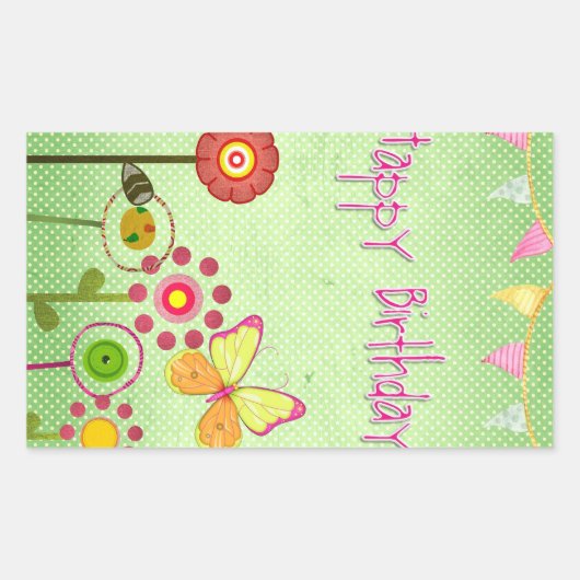 Sticker Rectangulaire Joyeux anniversaire (Devant)