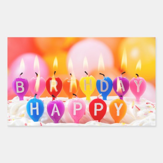 Sticker Rectangulaire Joyeux anniversaire (Devant)