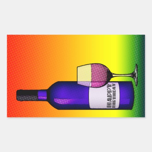 Sticker Rectangulaire joyeux anniversaire (Devant)