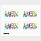 Sticker Rectangulaire Joyeux anniversaire (Feuille)