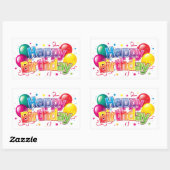 Sticker Rectangulaire Joyeux anniversaire (Feuille)