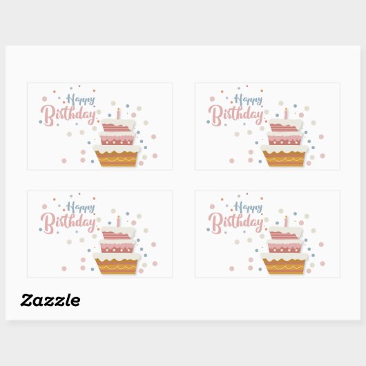 Sticker Rectangulaire Joyeux Anniversaire (Feuille)