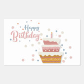Sticker Rectangulaire Joyeux Anniversaire (Devant)